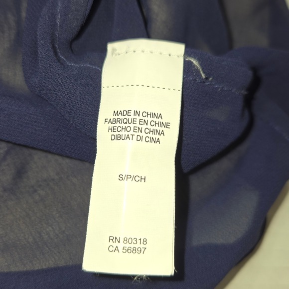 Lucky Brand Womens Small Plaid Split Back Layered Knit Top Navy Pink Cream S - Picture 9 of 10